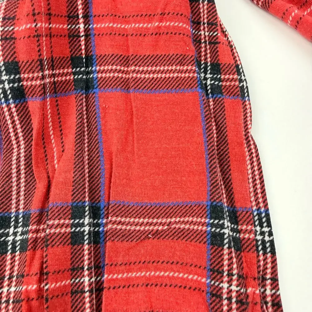 Little Sleepies Red Holiday Plaid Red Tartan Zip Sleeper Pajamas, Size 3/6m